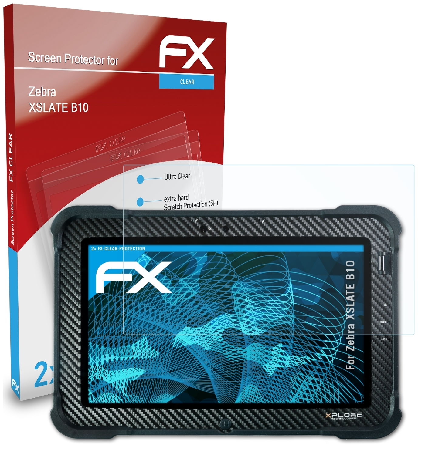 B10) ATFOLIX 2x XSlate Displayschutz(für FX-Clear Zebra