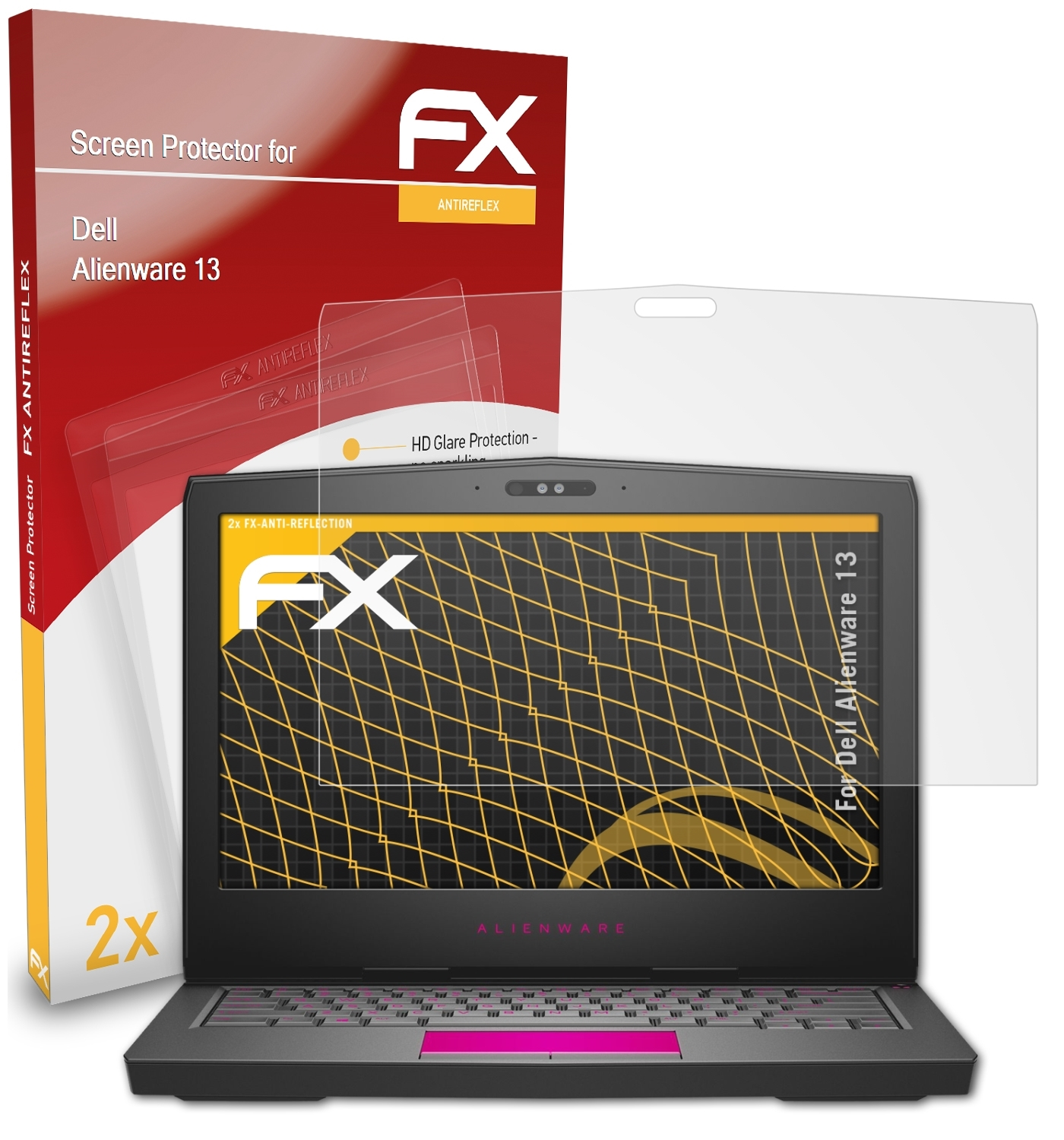 ATFOLIX 2x Displayschutz(für 13) Dell Alienware FX-Antireflex