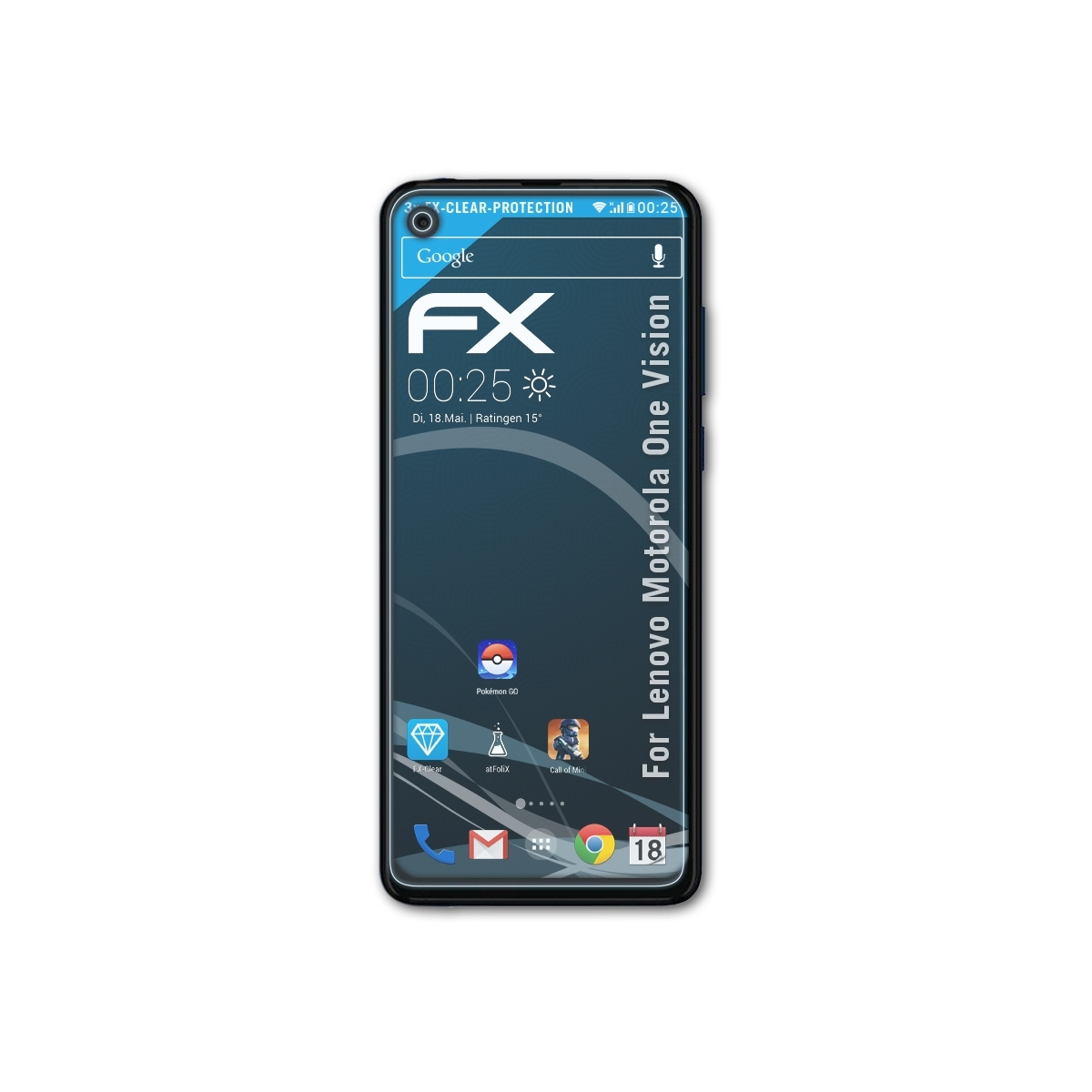 3x Motorola Vision) Lenovo FX-Clear One ATFOLIX Displayschutz(für