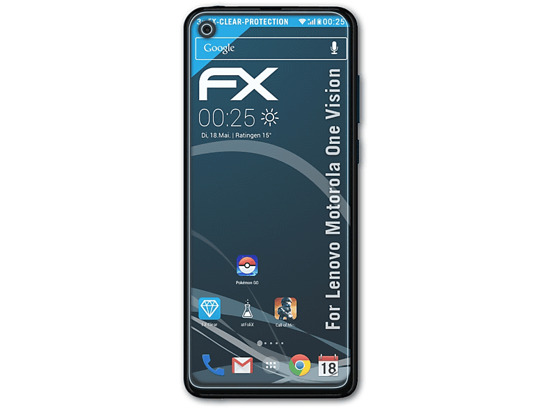 ATFOLIX 3x FX-Clear Displayschutz(für Lenovo Motorola One Vision)