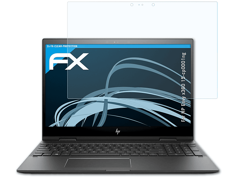 ATFOLIX 2x Displayschutz(für HP 15-cp0001ng) x360 FX-Clear Envy