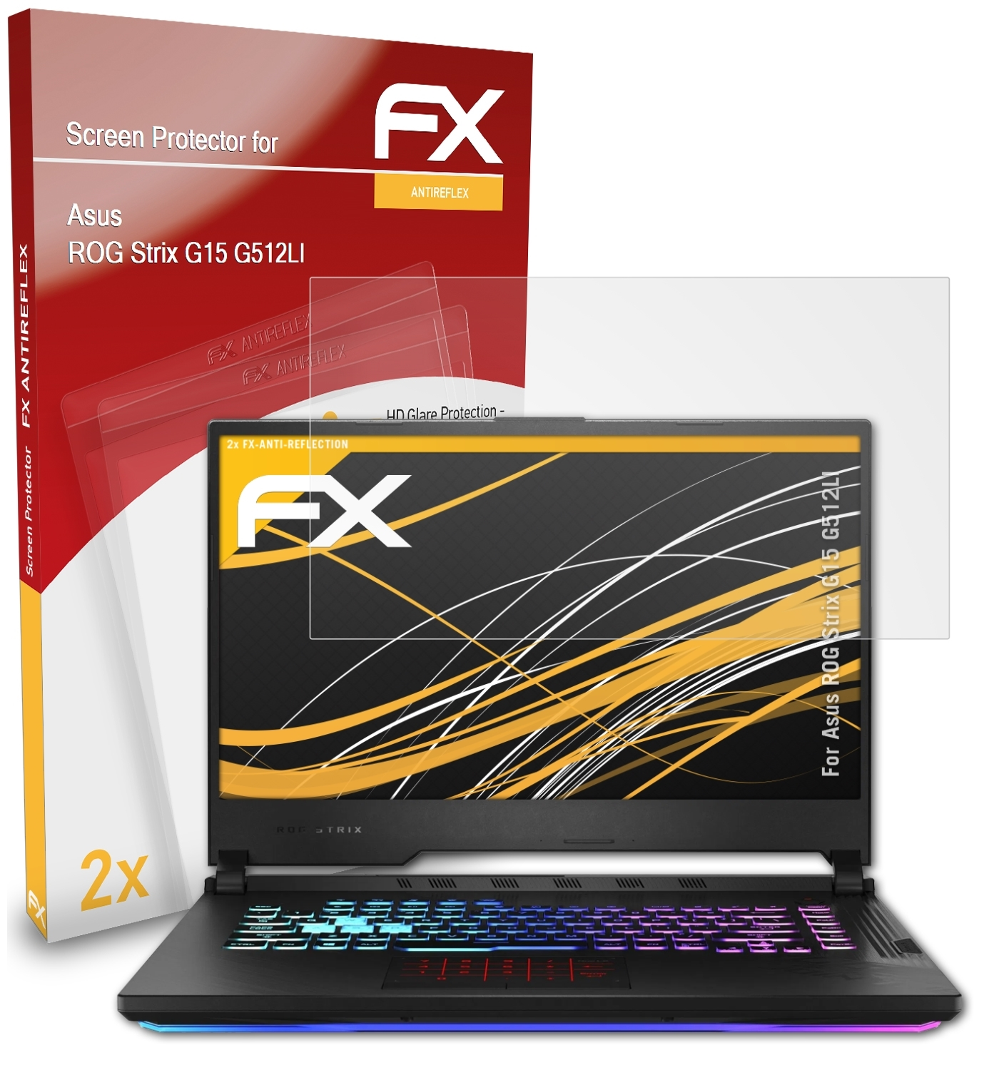 ATFOLIX 2x FX-Antireflex ROG G15 (G512LI)) Strix Asus Displayschutz(für