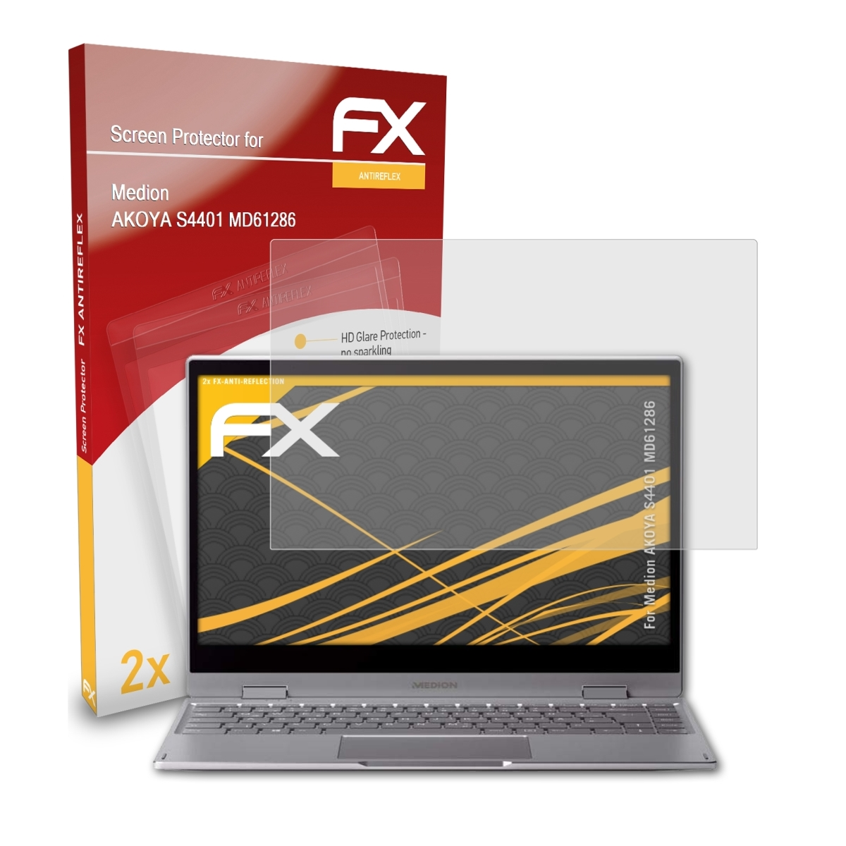 Displayschutz(für AKOYA Medion FX-Antireflex ATFOLIX (MD61286)) 2x S4401