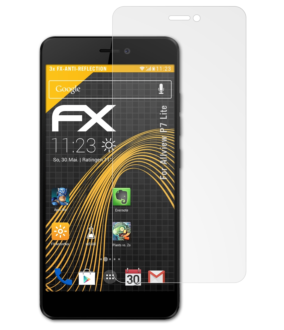 3x FX-Antireflex P7 Displayschutz(für Allview Lite) ATFOLIX