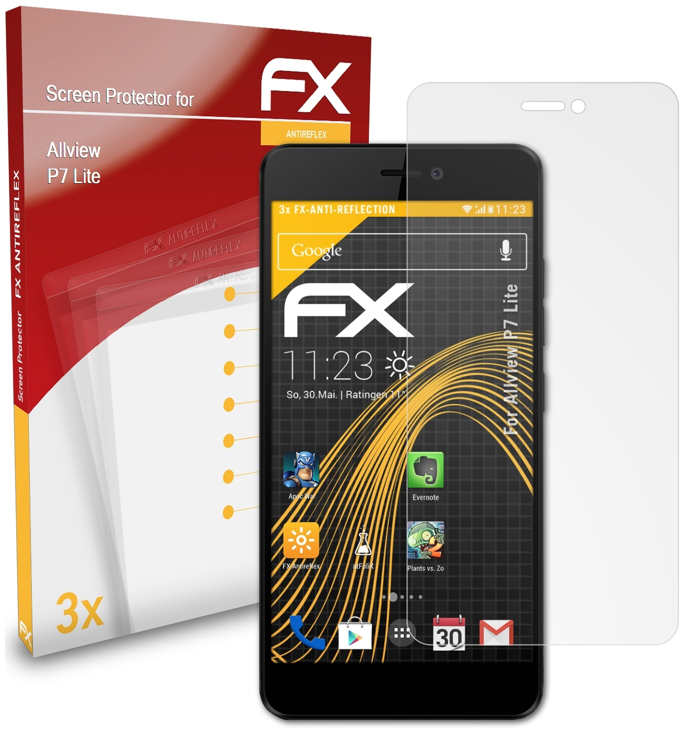 3x Allview Lite) P7 Displayschutz(für FX-Antireflex ATFOLIX