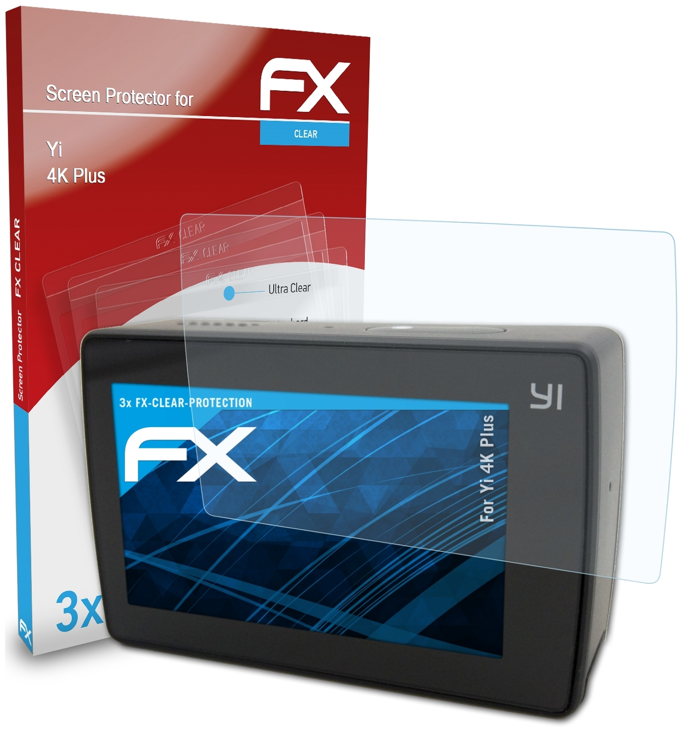 ATFOLIX 3x FX-Clear Yi Plus) Displayschutz(für 4K