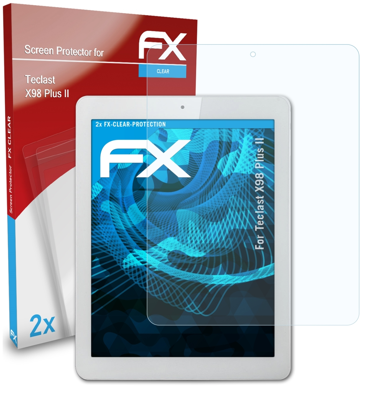 ATFOLIX 2x Teclast FX-Clear Plus Displayschutz(für II) X98