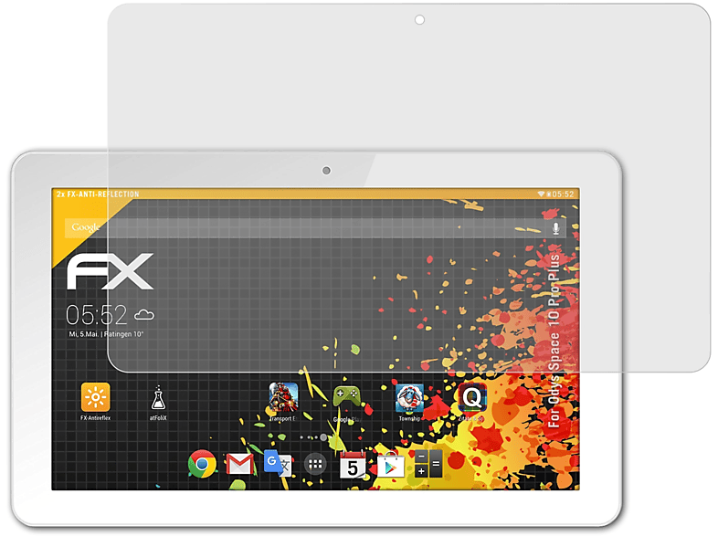 ATFOLIX Space 10 2x Odys Plus) Pro FX-Antireflex Displayschutz(für