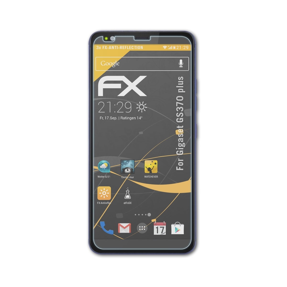 ATFOLIX 3x FX-Antireflex GS370 Gigaset Displayschutz(für plus)