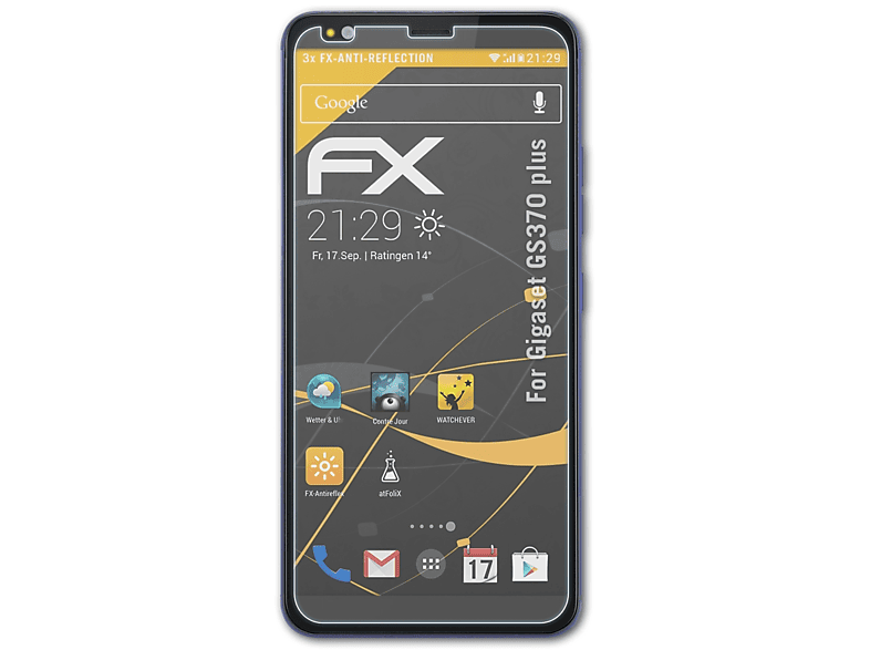 ATFOLIX 3x FX-Antireflex Displayschutz(für Gigaset plus) GS370