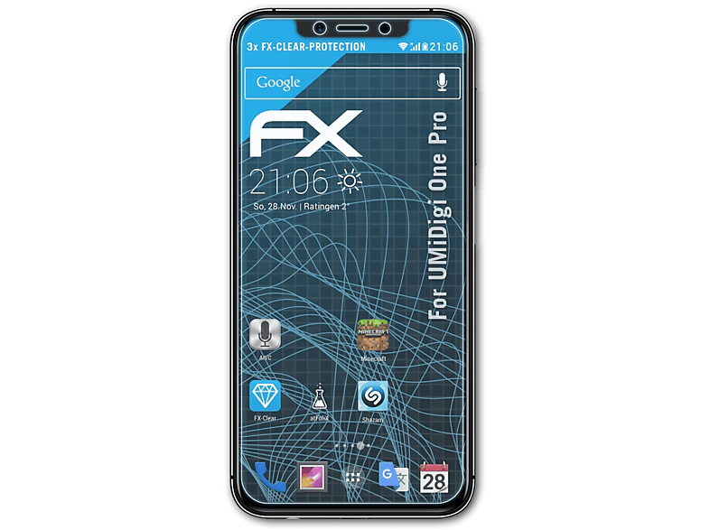 ATFOLIX 3x FX-Clear Pro) One Displayschutz(für UMiDigi