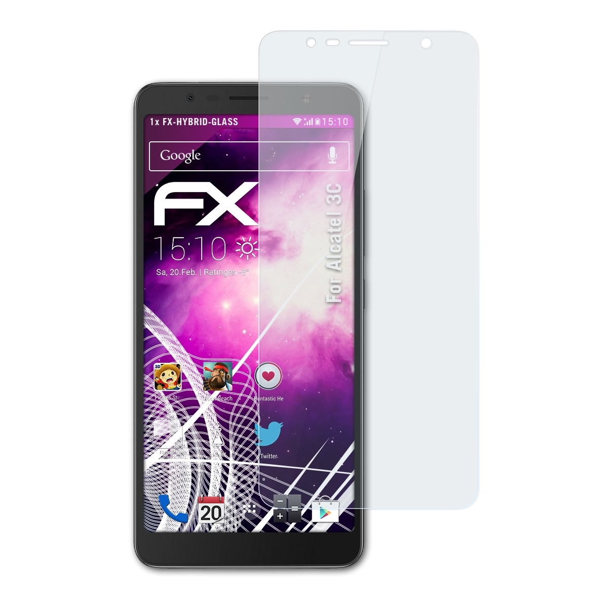 FX-Hybrid-Glass Schutzglas(für Alcatel 3C) ATFOLIX