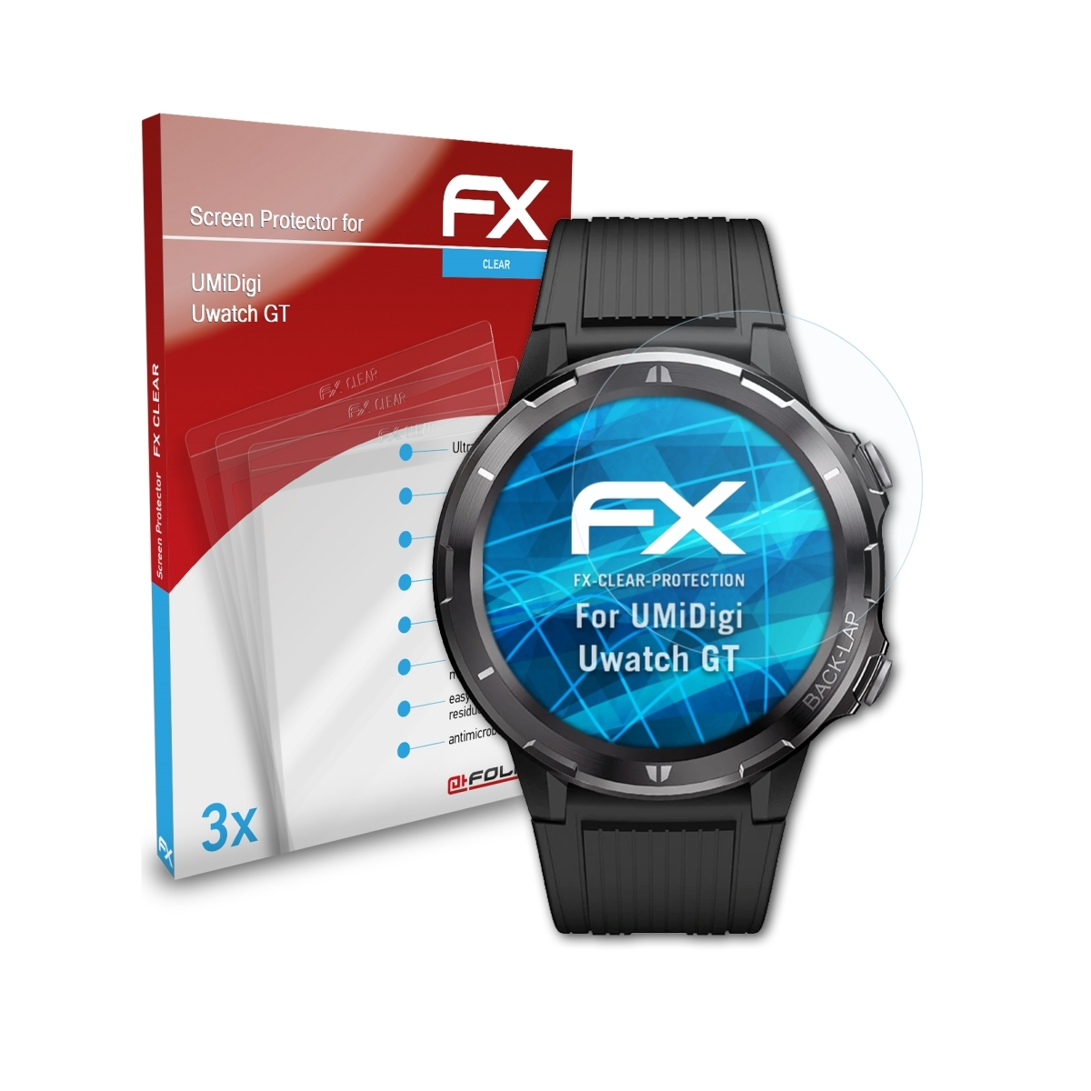 FX-Clear GT) Displayschutz(für 3x Uwatch ATFOLIX UMiDigi