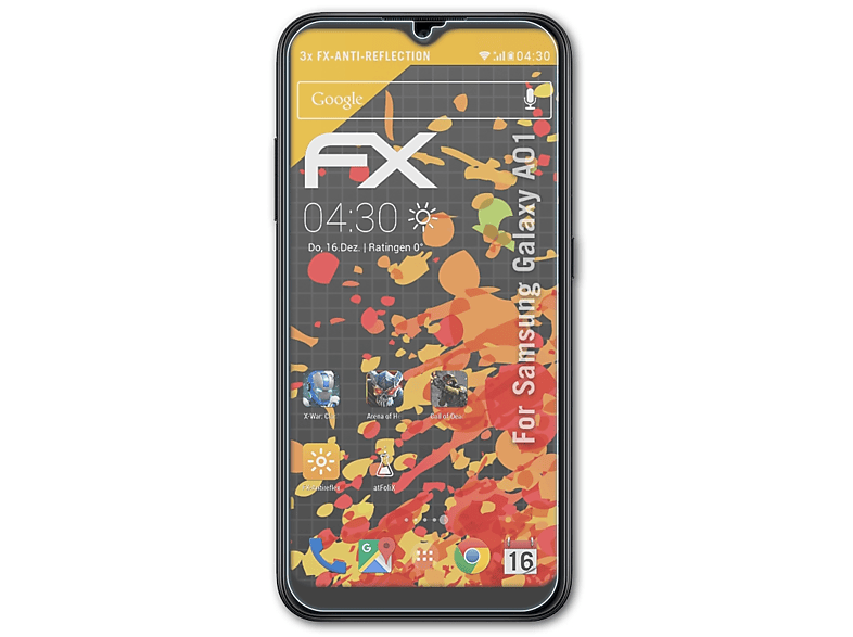 ATFOLIX 3x FX-Antireflex Displayschutz(für Samsung Galaxy A01)