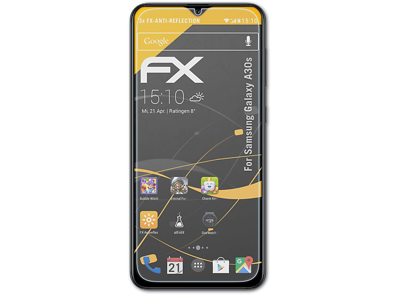 Galaxy FX-Antireflex A30s) Samsung Displayschutz(für ATFOLIX 3x