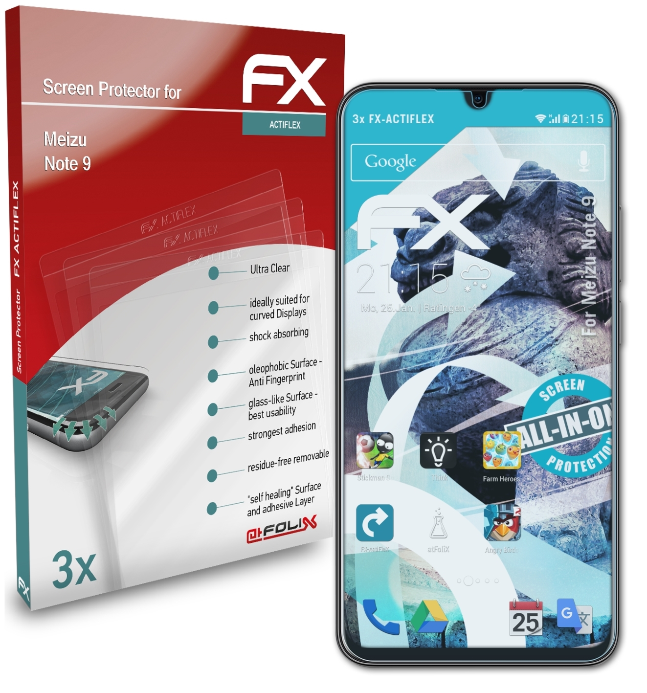 FX-ActiFleX ATFOLIX 3x Displayschutz(für 9) Meizu Note