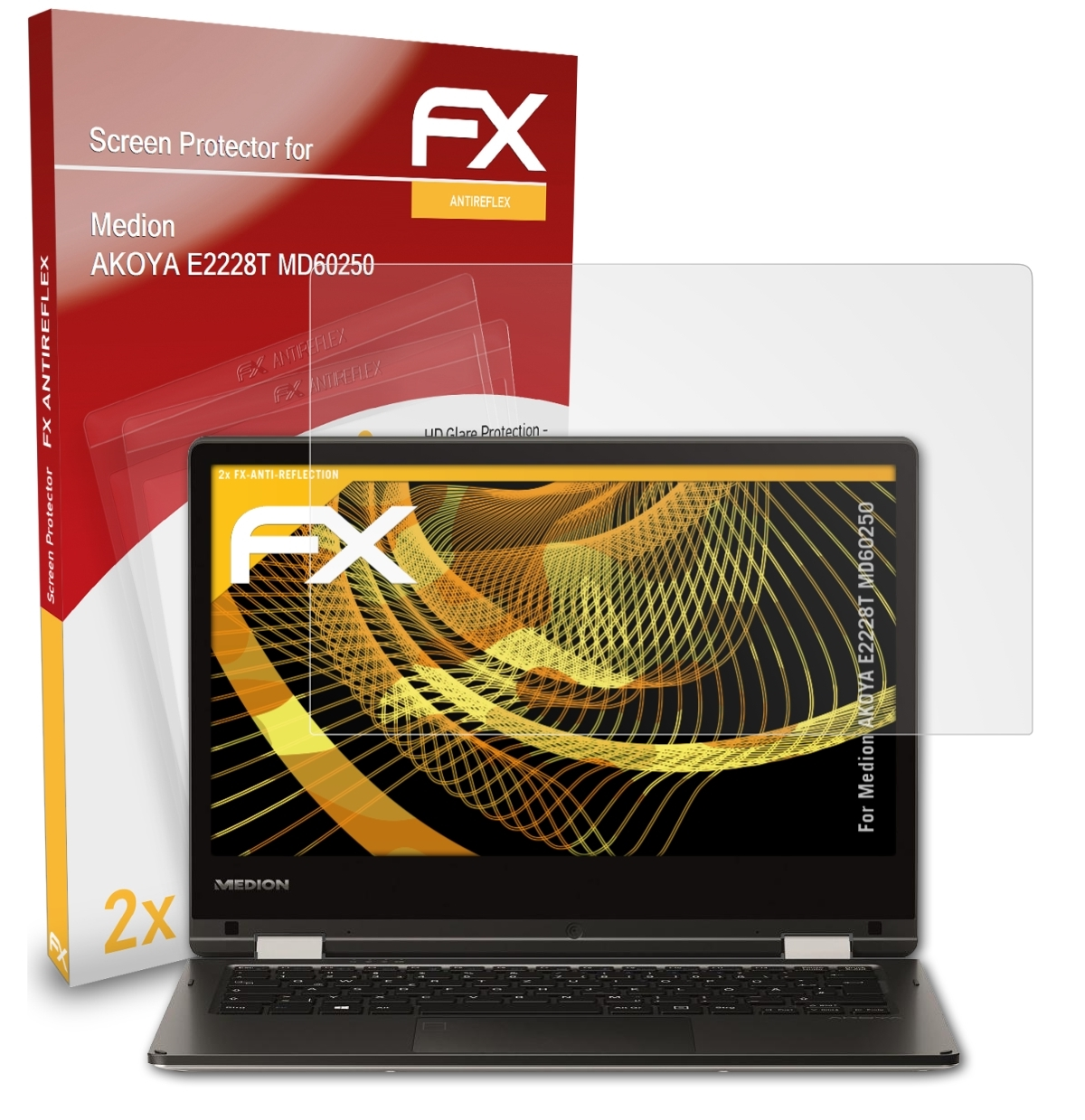 ATFOLIX 2x FX-Antireflex Displayschutz(für (MD60250)) E2228T Medion AKOYA