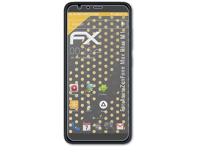ATFOLIX 3x FX-Antireflex Displayschutz(für Asus ZenFone Max Plus (M1))