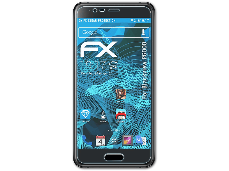 ATFOLIX 3x FX-Clear Displayschutz(für Blackview P6000)