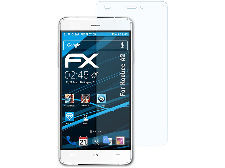 ATFOLIX Displayschutz(für FX-Clear Koobee A2) 3x