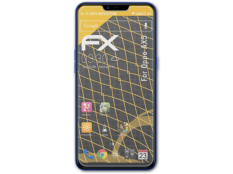 ATFOLIX 3x FX-Antireflex Displayschutz(für Oppo AX5)