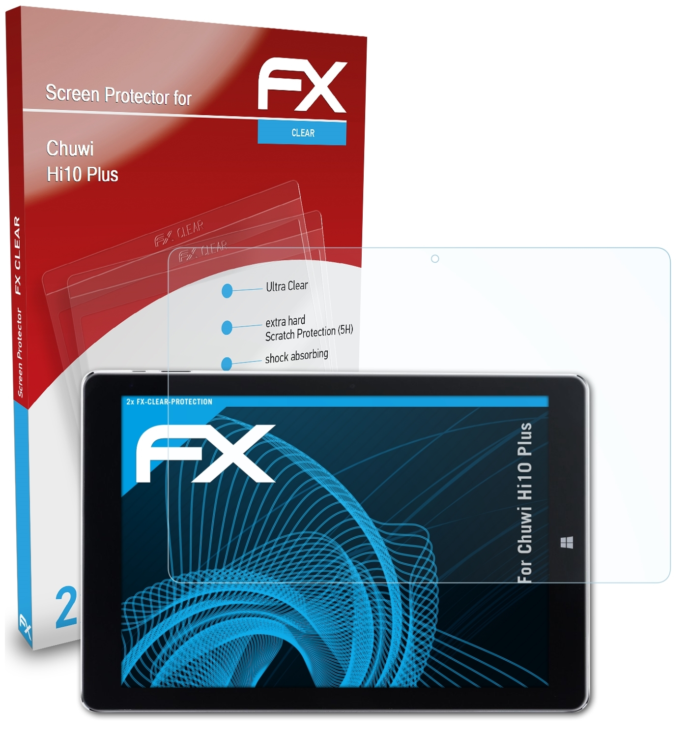ATFOLIX 2x FX-Clear Displayschutz(für Chuwi Hi10 Plus)