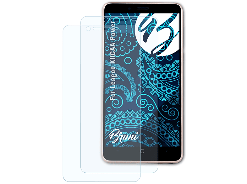 BRUNI 2x Basics-Clear Schutzfolie(für Leagoo KIICAA Power)