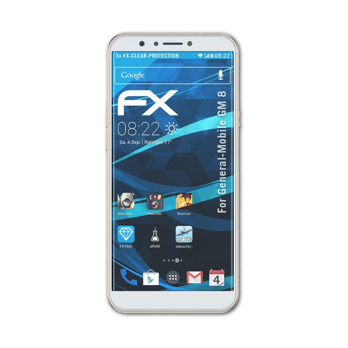 Displayschutz(für General-Mobile ATFOLIX FX-Clear 8) 3x GM