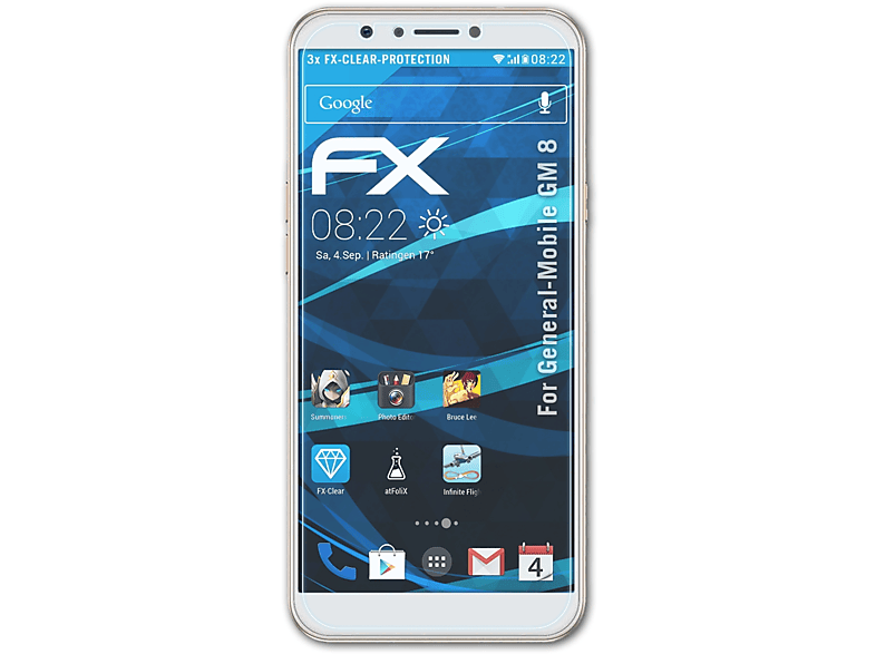 ATFOLIX 3x FX-Clear Displayschutz(für General-Mobile GM 8) | Displayschutzfolien & Gläser
