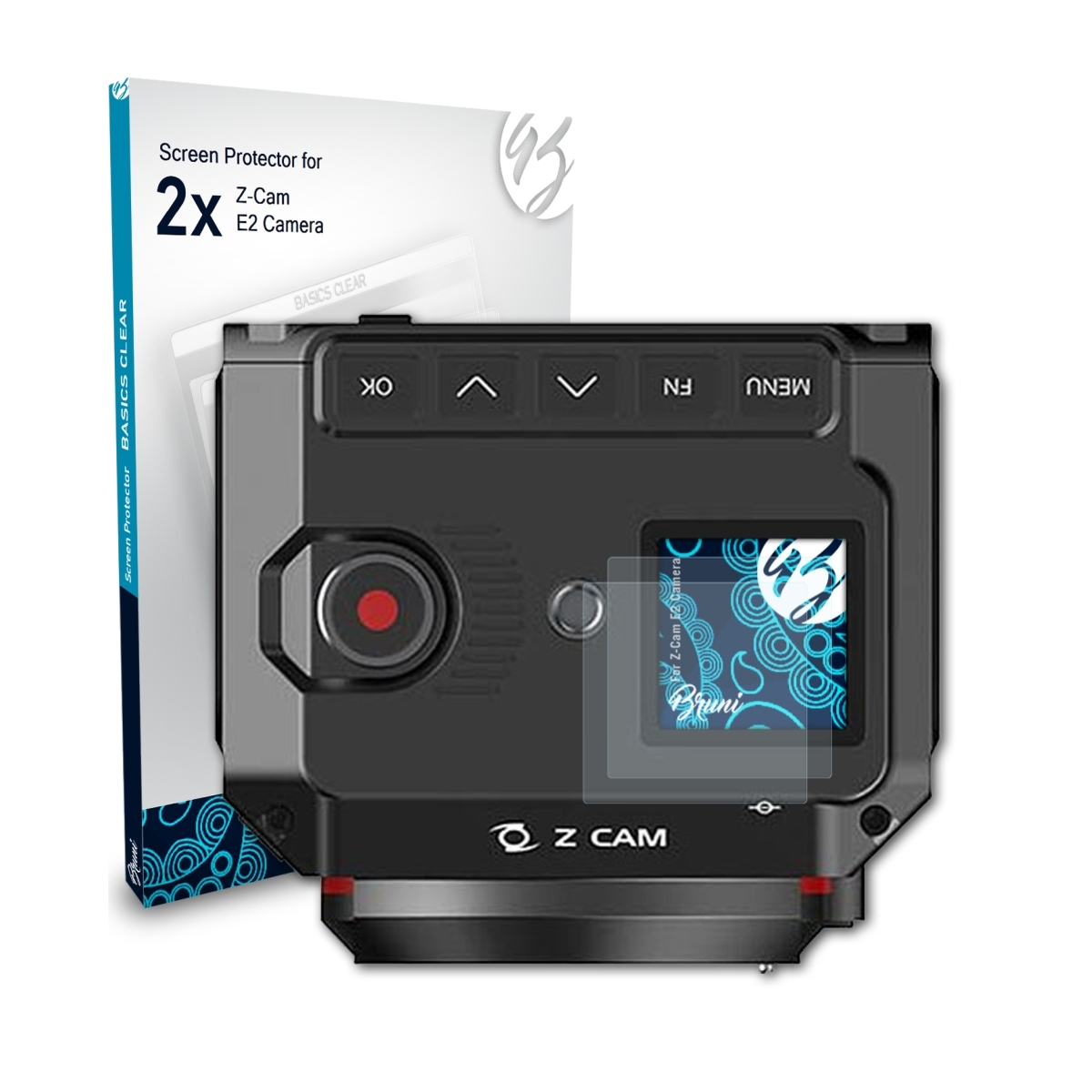 2x Z-Cam Basics-Clear BRUNI E2 Schutzfolie(für Camera)