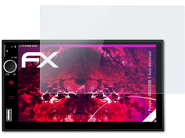 ATFOLIX FX-Hybrid-Glass Schutzglas(für Pumpkin ND0289B (Universal)) 7 Inch