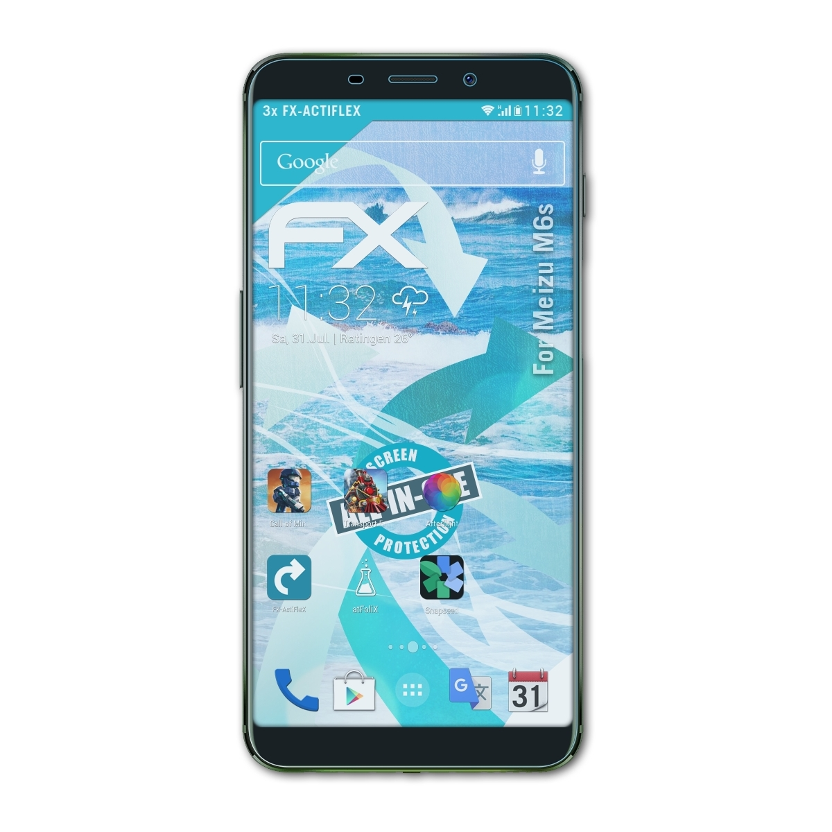 FX-ActiFleX Meizu Displayschutz(für M6s) 3x ATFOLIX