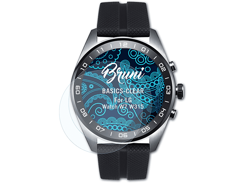 BRUNI 2x Basics-Clear Schutzfolie(für LG Watch W7 (W315))