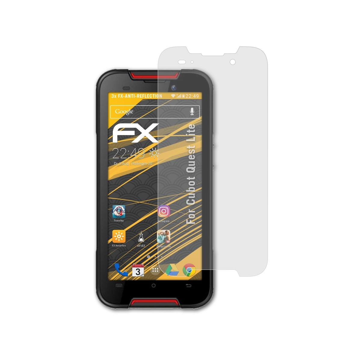 Quest FX-Antireflex Displayschutz(für Lite) 3x Cubot ATFOLIX