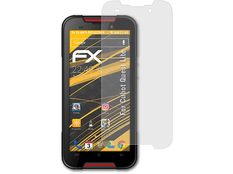 ATFOLIX 3x FX-Antireflex Displayschutz(für Cubot Quest Lite)