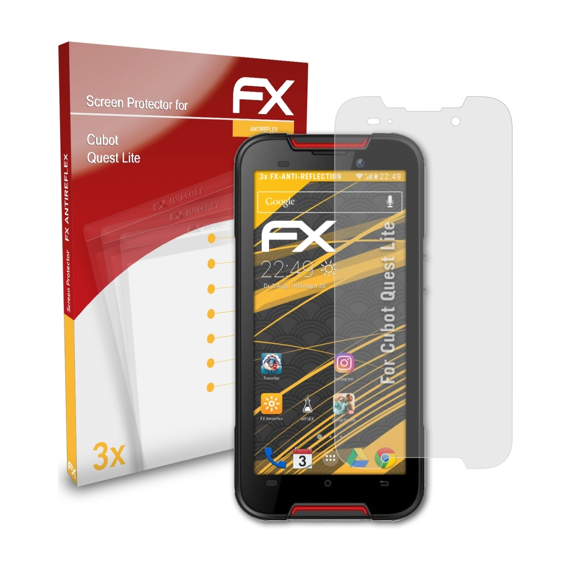 ATFOLIX 3x FX-Antireflex Displayschutz(für Cubot Lite) Quest