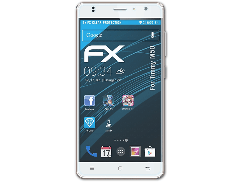ATFOLIX 3x FX-Clear Displayschutz(für Timmy M50)