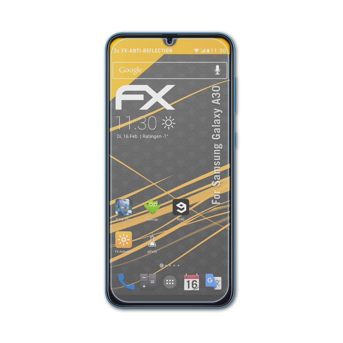 ATFOLIX 3x FX-Antireflex Displayschutz(für Samsung A30) Galaxy