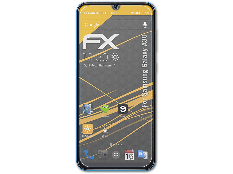ATFOLIX 3x FX-Antireflex Displayschutz(für Samsung Galaxy A30)