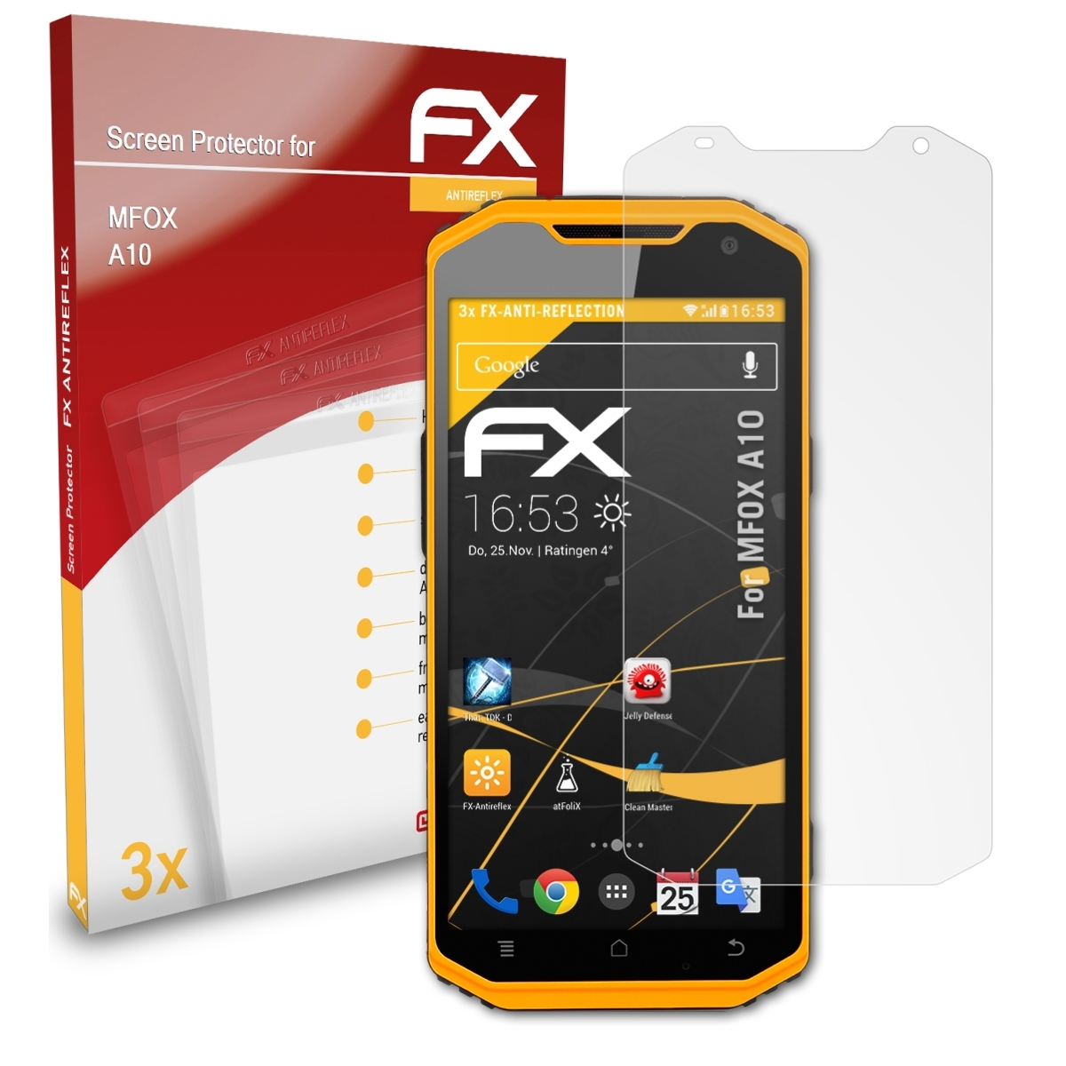A10) 3x ATFOLIX MFOX FX-Antireflex Displayschutz(für