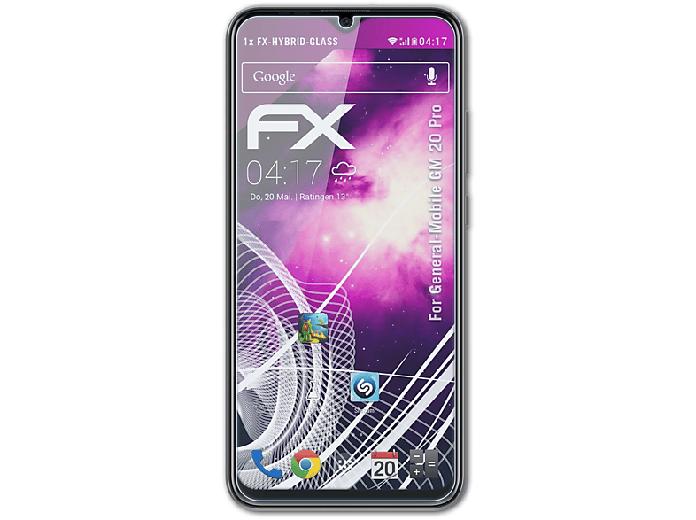 ATFOLIX FX-Hybrid-Glass Schutzglas(für General-Mobile GM 20 Pro)