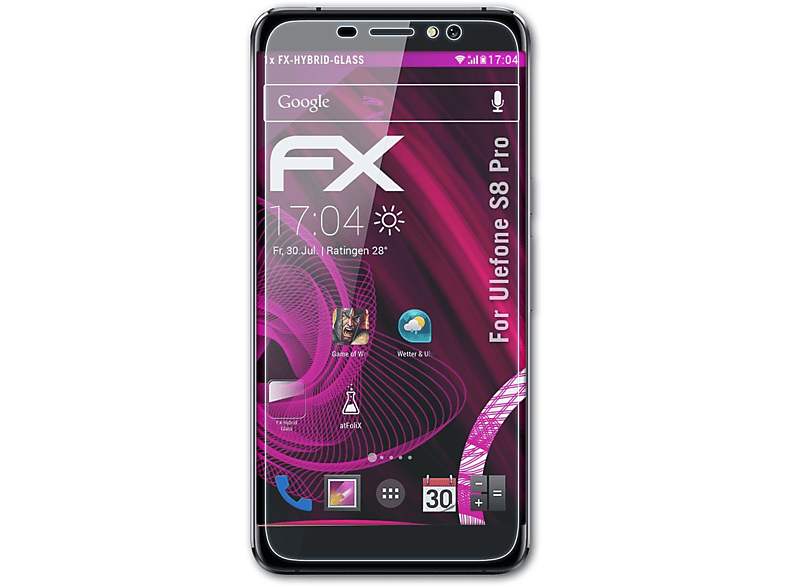 ATFOLIX FX-Hybrid-Glass Schutzglas(für Ulefone Pro) S8