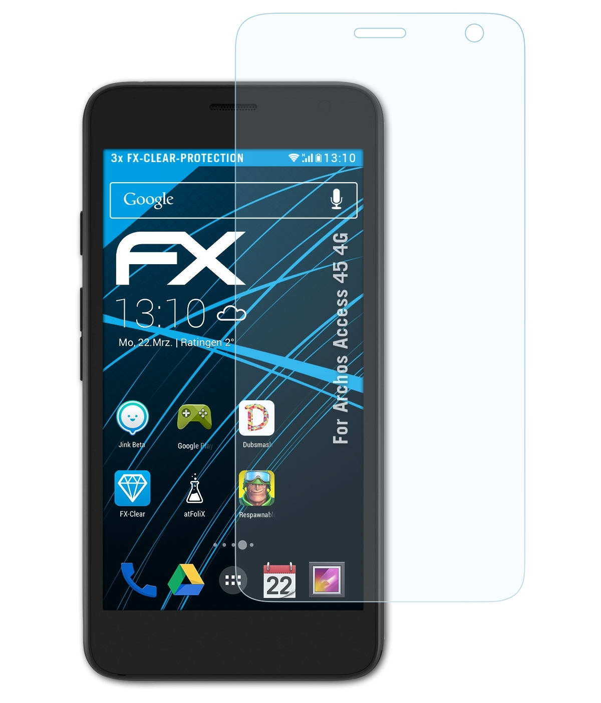 ATFOLIX 3x FX-Clear 4G) Displayschutz(für Archos 45 Access