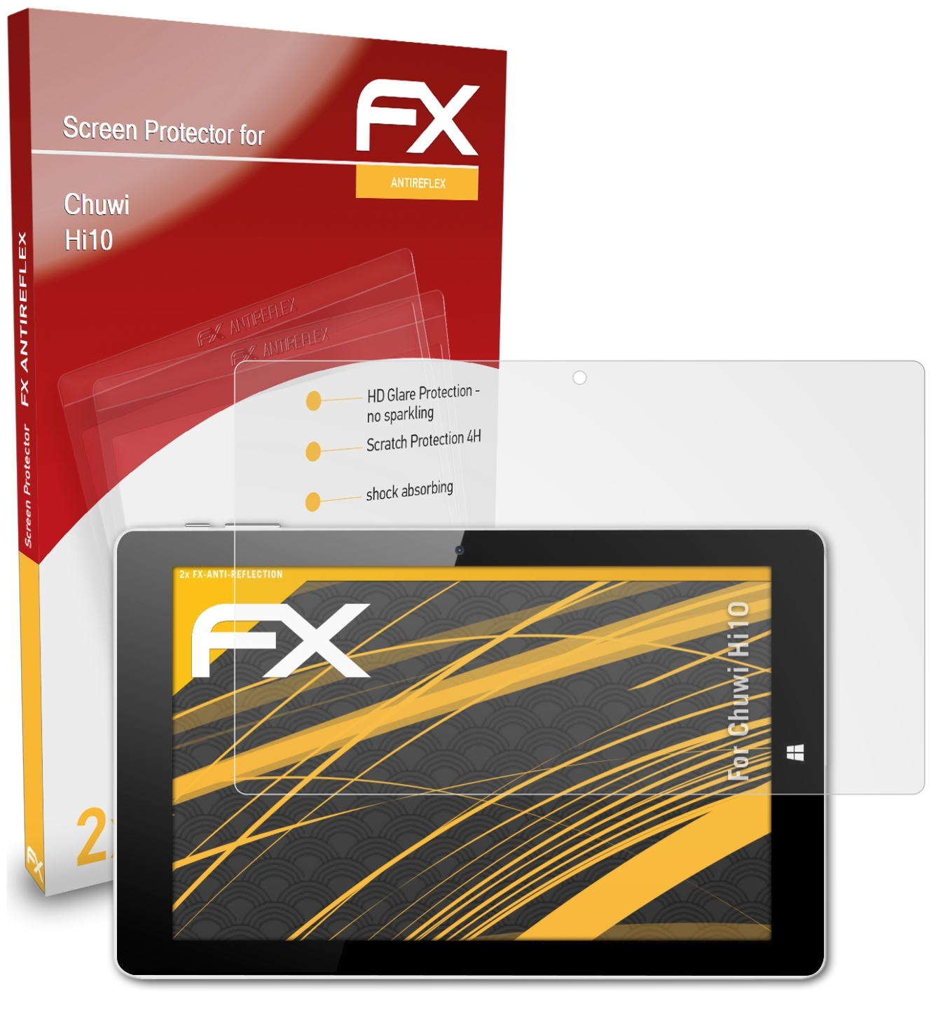 2x ATFOLIX FX-Antireflex Chuwi Hi10) Displayschutz(für