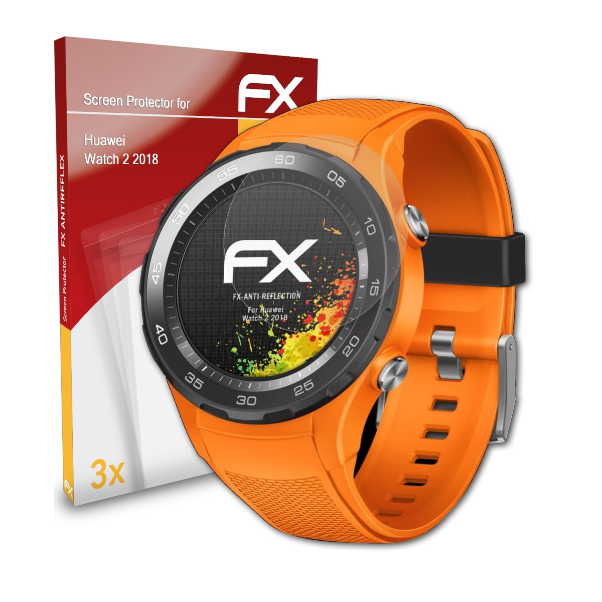 3x ATFOLIX Watch FX-Antireflex Huawei Displayschutz(für 2 2018)