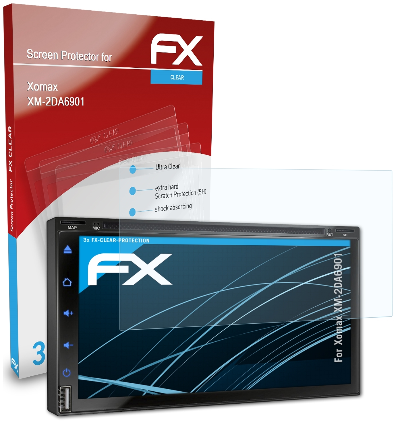 Xomax ATFOLIX 3x XM-2DA6901) Displayschutz(für FX-Clear