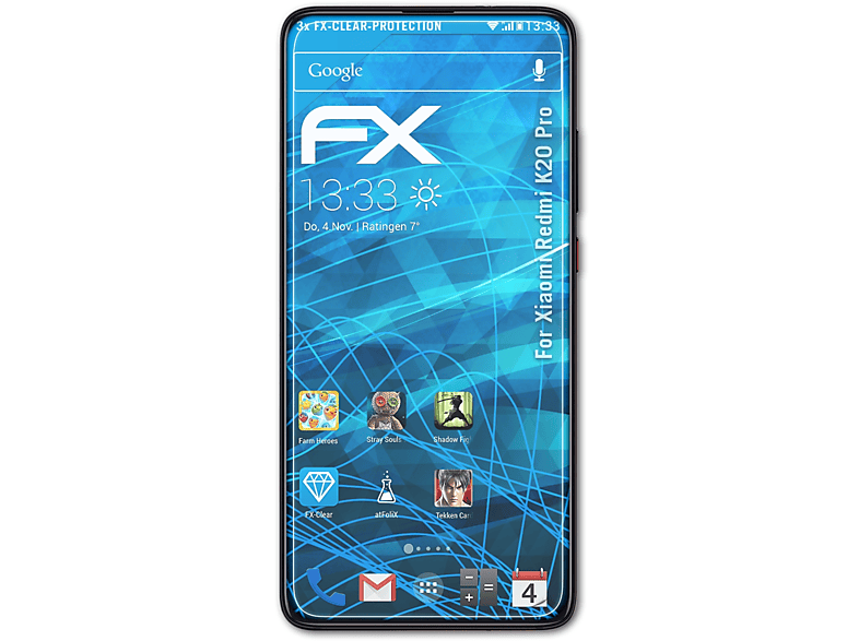 ATFOLIX Xiaomi FX-Clear 3x Redmi K20 Pro) Displayschutz(für