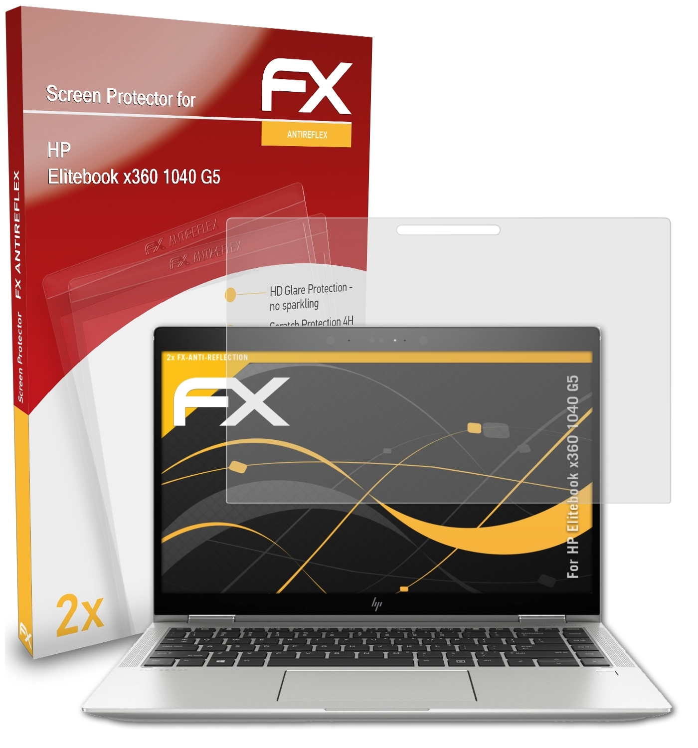 ATFOLIX 2x FX-Antireflex 1040 G5) x360 HP Elitebook Displayschutz(für