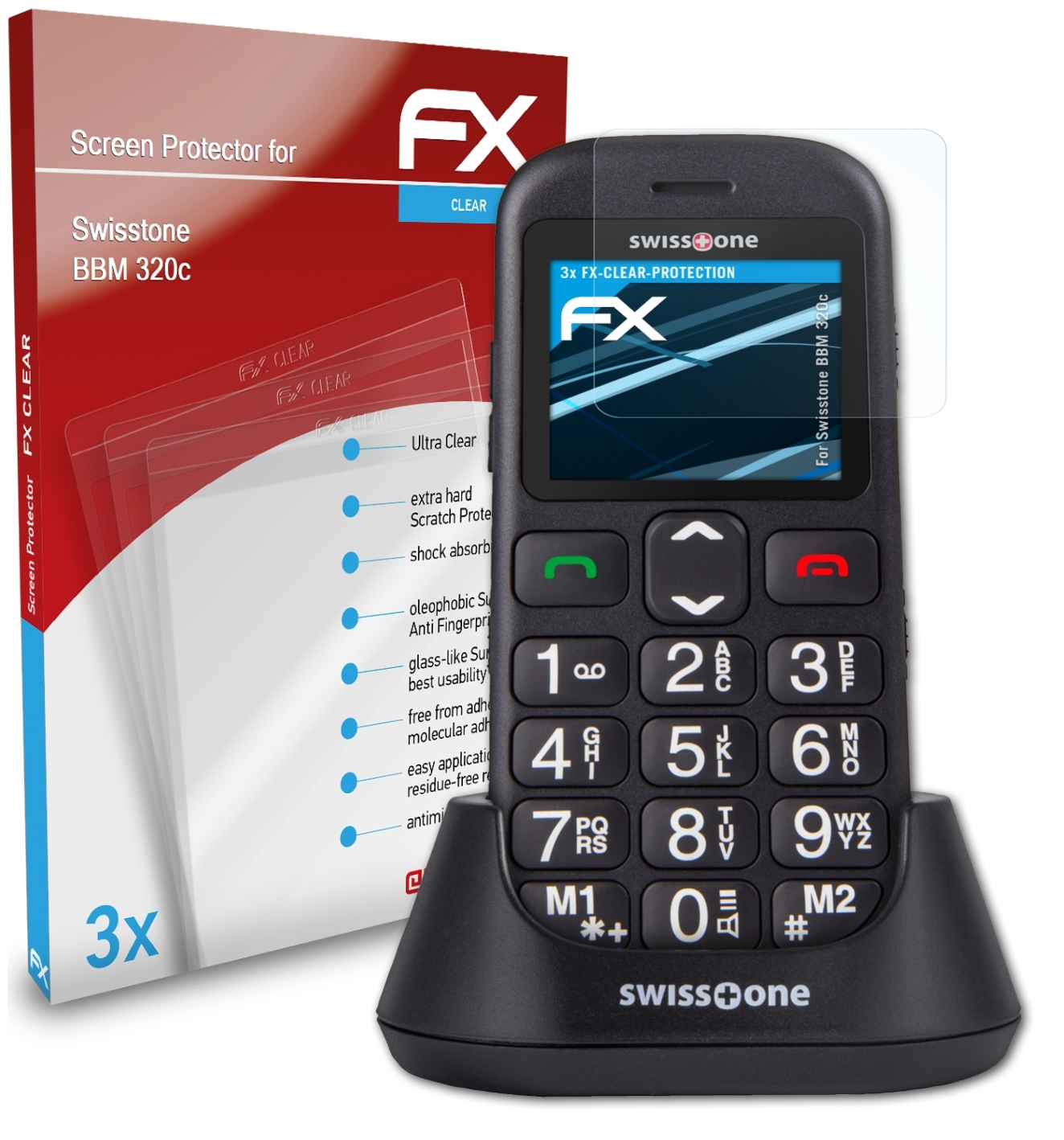 Displayschutz(für ATFOLIX 320c) BBM 3x FX-Clear Swisstone