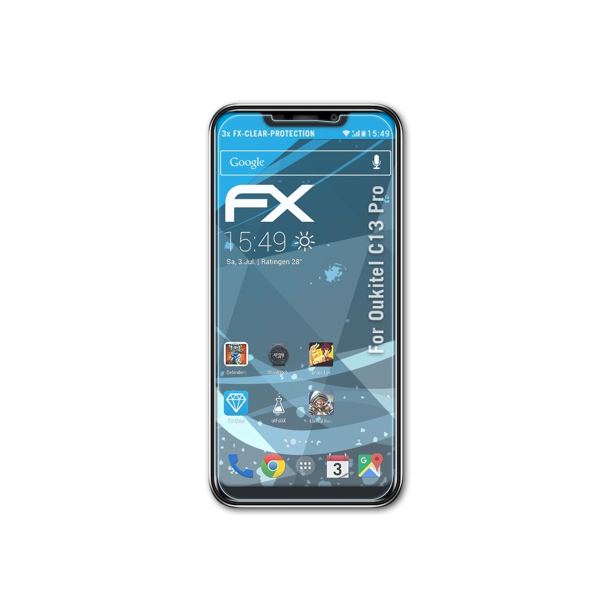 ATFOLIX 3x FX-Clear Displayschutz(für C13 Pro) Oukitel